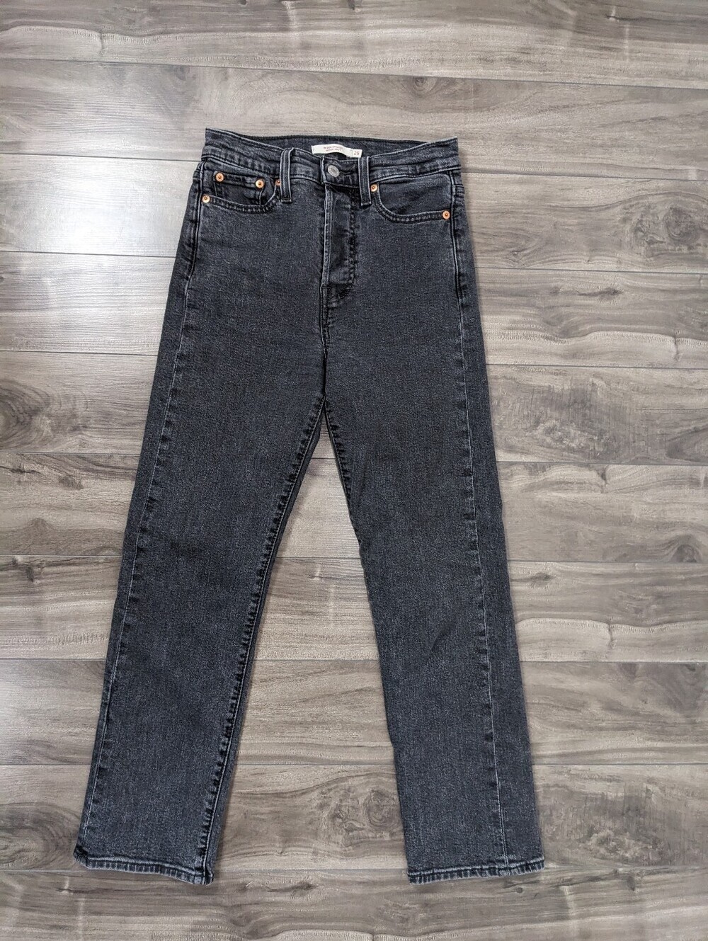 Levi's Women's Wedgie Straight Jean's Washed Black Size 25 W25 L26